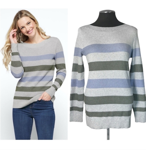 Market & Spruce – Tawnee Striped Waffle Knit Sweater – Stitch Fix -  NWT - Picture 1 of 5